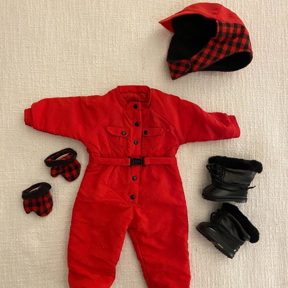 COPY - COPY - 1997 Pleasant Company American Girl Doll Dog Sled Outfit - Red Sn…